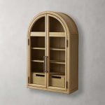 Hattie Medi Century  Style Wall Mounted Storage Cabinet Wood Arched Drawers Cabinet - Image 8