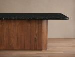 Caden Dining Table with Black Marquina Stone Top American Walnut Wood Base Luxury Style - Image 3