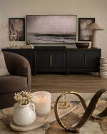 Rowan Entrance Storage Cabinet Wood TV Stand Unit Modern Sideboard with Doors - Image 2