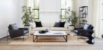 Nomad Rectangular White Marble Coffee Table Living Room Center Tea Table With Steel Base - Image 3