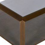 Max Rectangular Glass Coffee Table Faux Shagreen Living Room Center Tea Table - Image 5