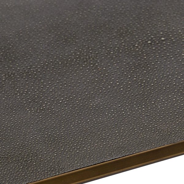 Max Rectangular Glass Coffee Table Faux Shagreen Living Room Center Tea Table - Image 7
