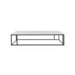Nomad Rectangular White Marble Coffee Table Living Room Center Tea Table With Steel Base - Image 4