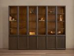 Nason Modular Glass Display Cabinets Oak Wood Tall Cabinets Large Bookcase with Integrated LED Lighting - Image 12