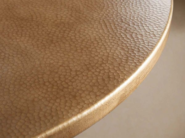 Recycled French Metal Bistro Dining Table with Cast Iron Wade Base Black and Gold Small Dining Table - Image 3