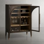 Hattie Wood Low Bar Cabinet Mid-century Modern Oak Wine cabinet - Image 5