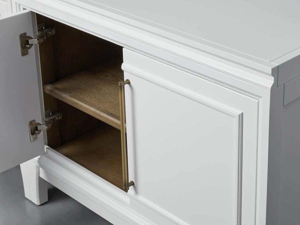Rowan Modular Wood TV Stand Modern Sideboard Television Storage Unit with Wood Doors Entrance Cabinet - Image 4