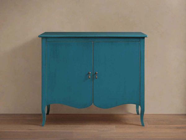 Varzi Hand-Painted Wood Storage Sideboard Antique Buffet Cabinet Tanganika - Image 8