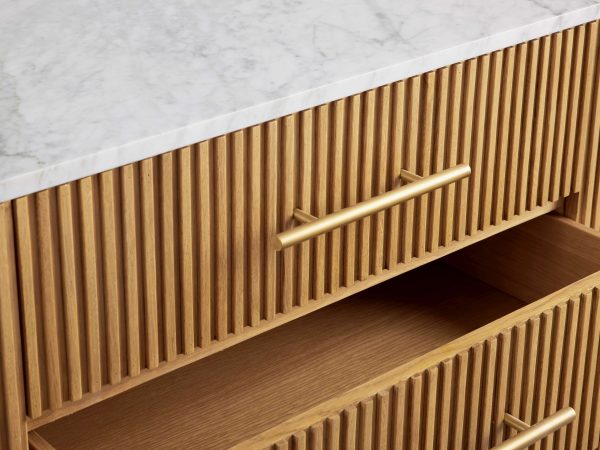 Finnley Sideboard Carrara Marble & Bluestone Top Buffet Cabinet With Drawer - Image 3