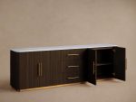 Finnley Plinth Sideboard with Carrara Marble Top Buffet Cabinet - Image 3