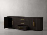 Finnley Reeded Wide-Format Sideboard Wood Buffet Cabinets with 3 Drawers - Image 5