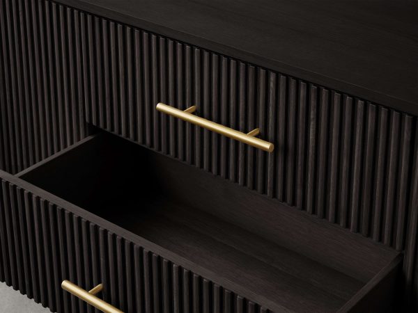 Finnley Reeded Wide-Format Sideboard Wood Buffet Cabinets with 3 Drawers - Image 6