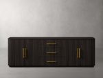 Finnley Reeded Wide-Format Sideboard Wood Buffet Cabinets with 3 Drawers - Image 4