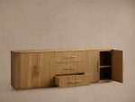 Finnley Reeded Wide-Format Sideboard Wood Buffet Cabinets with 3 Drawers - Image 2
