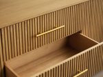 Finnley Reeded Wide-Format Sideboard Wood Buffet Cabinets with 3 Drawers - Image 3