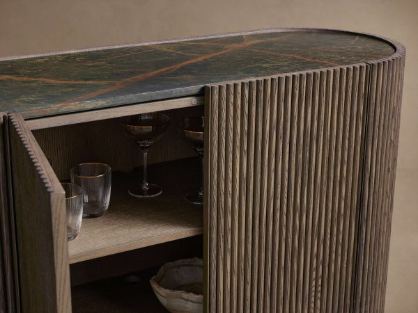 Flore Stone Top Buffet Sideboard Marble Entryways Cabinet - Image 4
