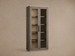Harrow Tall Display Cabinets with Faux Shagreen Finish - Image 3