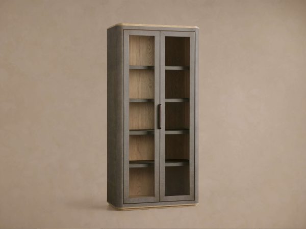 Harrow Tall Display Cabinets with Faux Shagreen Finish - Image 3