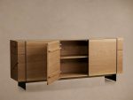 Mihaela Wood water-based process Sideboard Oak Buffet Storage Cabinet - Image 3