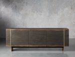 Mihaela Oak Media Console Wood Entertainment Centers Cabinet Retro TV Stands