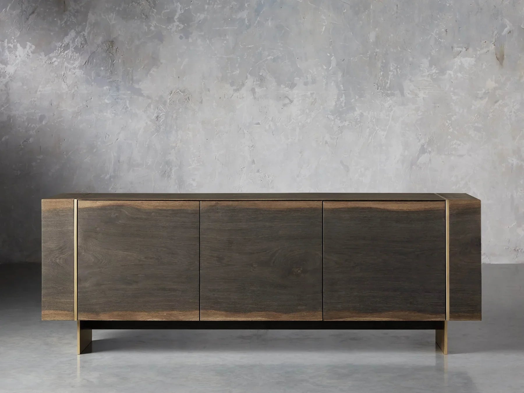 40MIHAELAMD2_S200214.jpg Mihaela Oak Media Console Wood Entertainment Centers Cabinet Retro TV Stands - Image 1