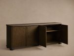 Warby Solid Oak Sideboard Wood buffet Storage Cabinet with Four Doors - Image 3