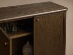 Warby Solid Oak Sideboard Wood buffet Storage Cabinet with Four Doors - Image 4