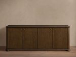 Warby Solid Oak Sideboard Wood buffet Storage Cabinet with Four Doors - Image 2