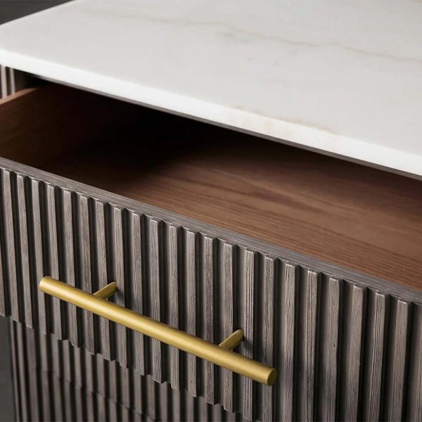 Finnley Wood Eight-Drawer Dresser with Marble or Bluestone Top Rural Chest Of 8 Drawers Cabinet - Image 12