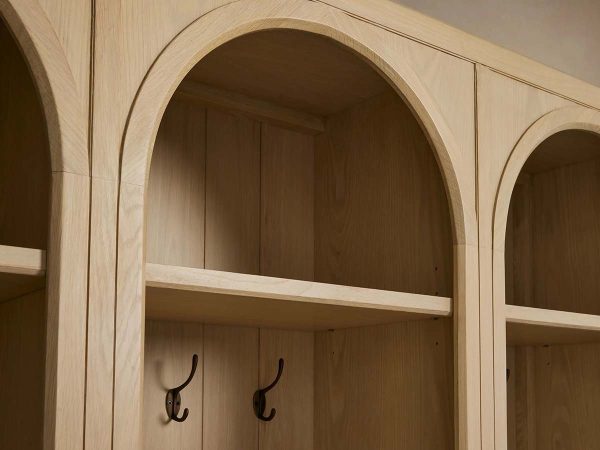 Hattie Oak Wood Entryway Cabinet Storage Tall Cabinet With Hooks - Image 13