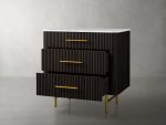 Finnley Three-Drawer Chest Cabinet Bedroom Nightside Table with Stone Top - Image 2
