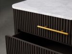 Finnley Three-Drawer Chest Cabinet Bedroom Nightside Table with Stone Top - Image 3