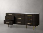 Finnley Wood Nine-Drawer Dresser with Natural Stone Drawer Chest Cabinet - Image 17