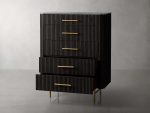 Finnley Wood Five-Drawer Dresser with Marble Top Drawer Chest Cabinet - Image 14