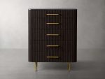 Finnley Wood Five-Drawer Dresser with Marble Top Drawer Chest Cabinet - Image 13