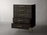 Finnley Wood Five-Drawer Dresser with Marble Top Drawer Chest Cabinet - Image 12