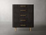 Finnley Wood Five-Drawer Dresser with Marble Top Drawer Chest Cabinet - Image 11