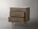 Finnley Three-Drawer Chest Cabinet Bedroom Nightside Table with Stone Top - Image 20