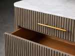 Finnley Three-Drawer Chest Cabinet Bedroom Nightside Table with Stone Top - Image 21