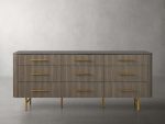 Finnley Wood Nine-Drawer Dresser with Natural Stone Drawer Chest Cabinet - Image 10