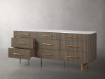 Finnley Wood Nine-Drawer Dresser with Natural Stone Drawer Chest Cabinet - Image 13