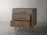 Finnley Three-Drawer Chest Cabinet Bedroom Nightside Table with Stone Top - Image 23