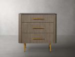 Finnley Three-Drawer Chest Cabinet Bedroom Nightside Table with Stone Top - Image 22