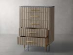 Finnley Wood Five-Drawer Dresser with Marble Top Drawer Chest Cabinet - Image 6