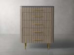 Finnley Wood Five-Drawer Dresser with Marble Top Drawer Chest Cabinet - Image 5