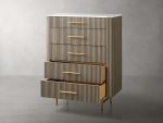 Finnley Wood Five-Drawer Dresser with Marble Top Drawer Chest Cabinet - Image 3
