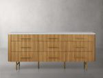 Finnley Wood Nine-Drawer Dresser with Natural Stone Drawer Chest Cabinet - Image 4