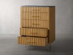 Finnley Wood Five-Drawer Dresser with Marble Top Drawer Chest Cabinet - Image 10