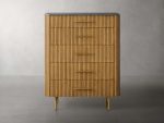 Finnley Wood Five-Drawer Dresser with Marble Top Drawer Chest Cabinet - Image 9