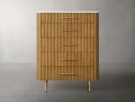 Finnley Wood Five-Drawer Dresser with Marble Top Drawer Chest Cabinet - Image 7